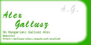 alex gallusz business card